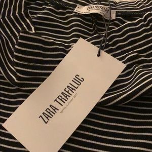 Zara Dresses - Black & White Striped Off the Shoulder Midi Dress Zara Dresses - Black & White Striped Off the Shoulder Midi Dress